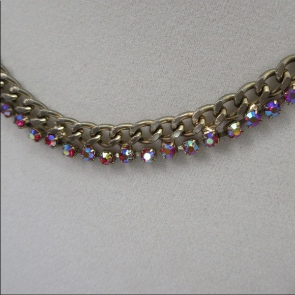Vintage Jewelry - Aurora borealis choker ab necklace vintage '15